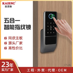 外装 锁 木门家用指纹密码 锁牛头锁通通锁APP管理电控门禁密码