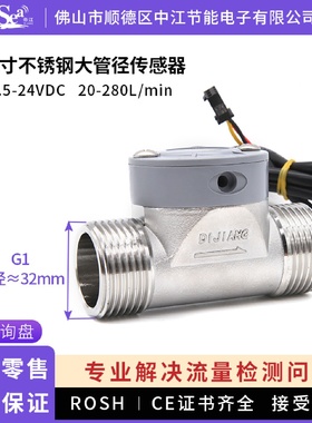 1寸工业流量计水流量霍尔传感器污水管道传感器液体计量表不锈钢
