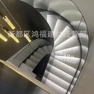 复式楼梯现代简约室内家用钢结构玻璃楼梯旋转楼梯