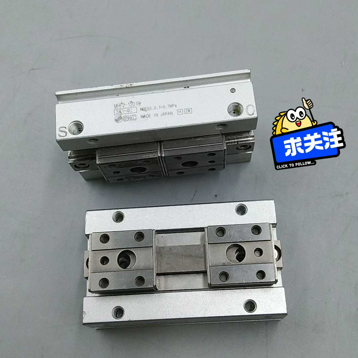 SMC滑台平行气动手指气缸MHF2-12D1R，二手拆机，实