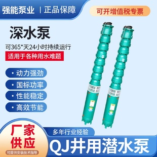 不锈钢QJ深井泵大流量水泵家用农业灌溉抽水泵高扬程井用泵潜水泵