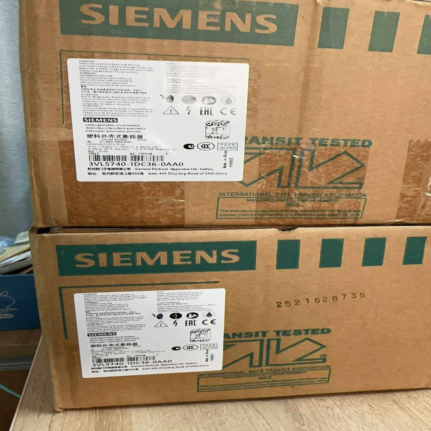 塑壳断路器3VL5740-1DC36-0AA0询价