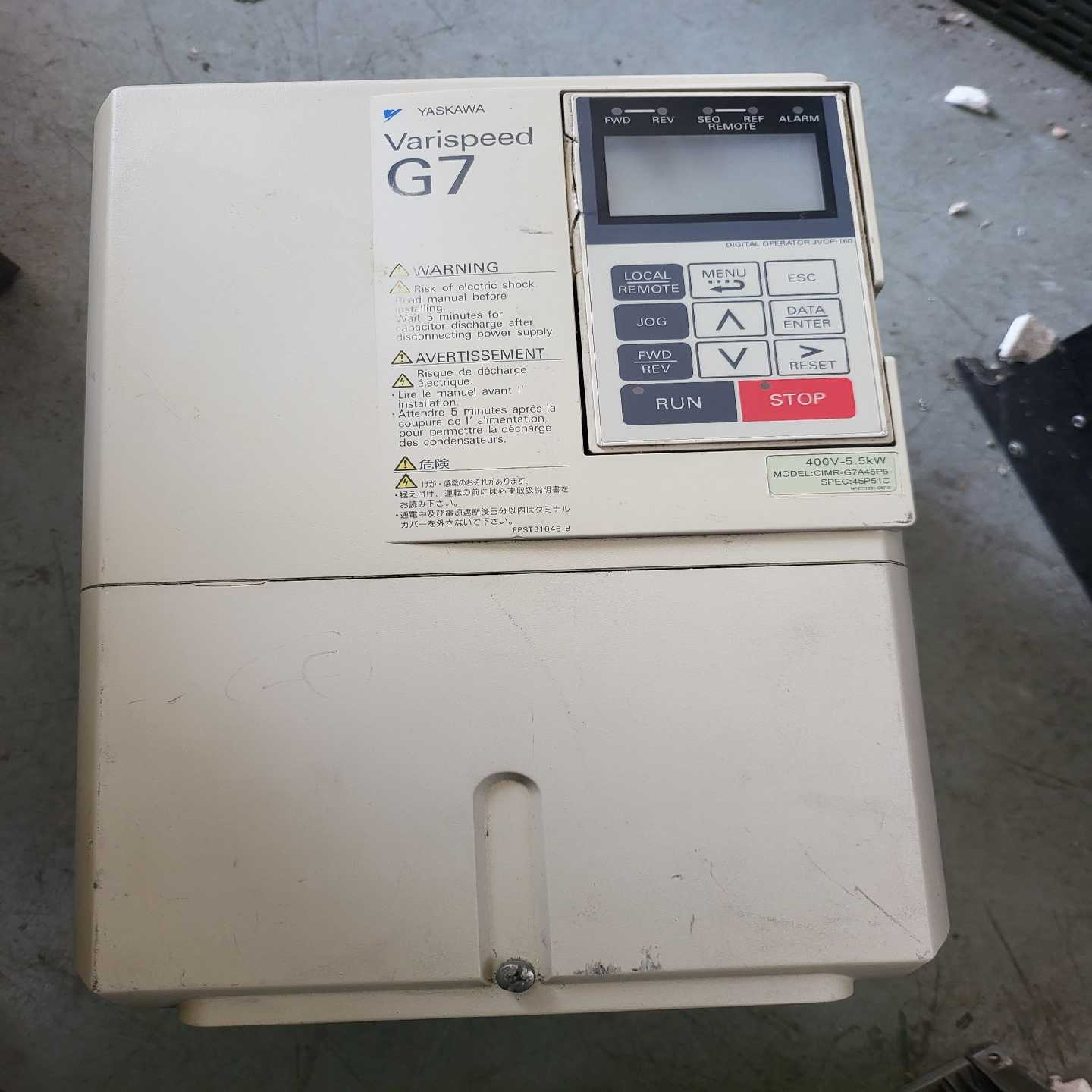 安川变频器5.5KWCIMR-G7A45P5，已【博航商行】