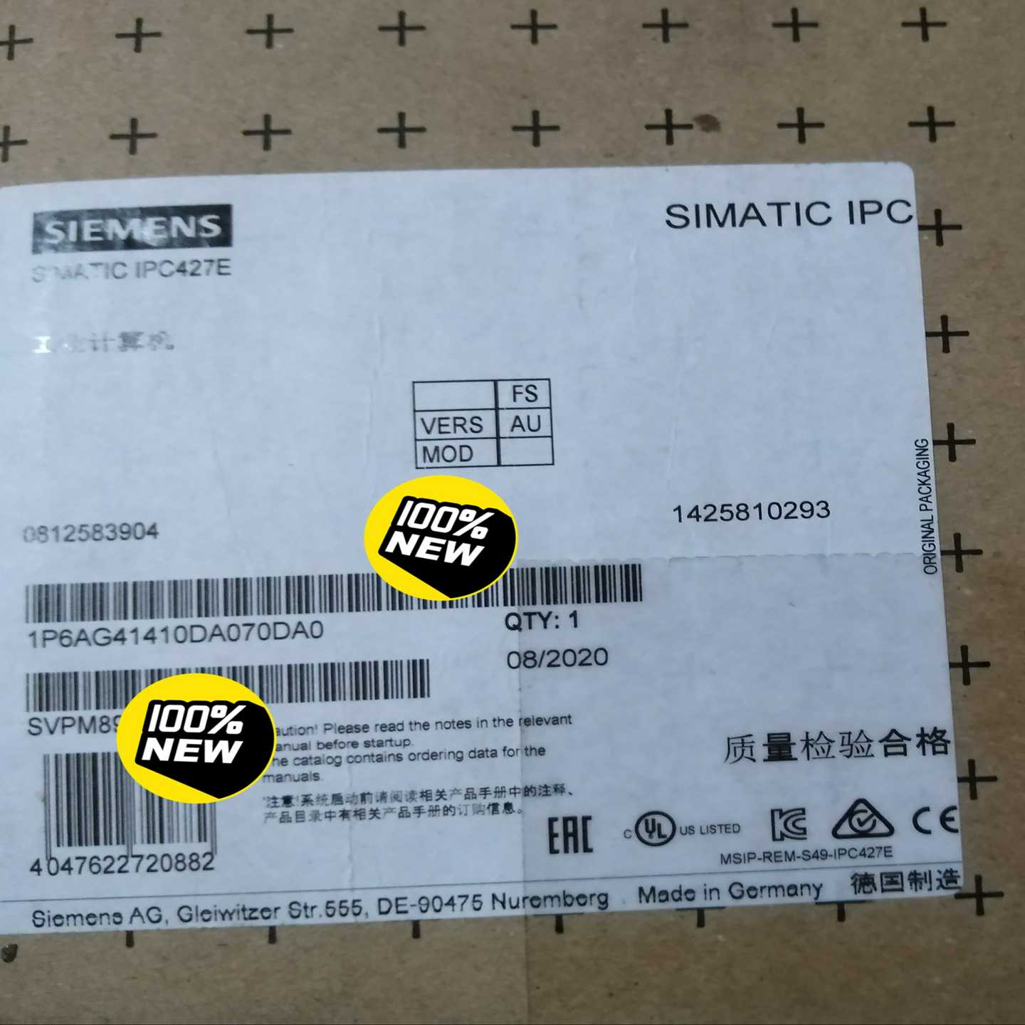 询价SIEMENS西门子工业PC6AG4141-0DA07