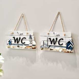 海洋风欢迎光临WC挂牌创意房间装饰门牌地中海餐厅墙壁上面挂件