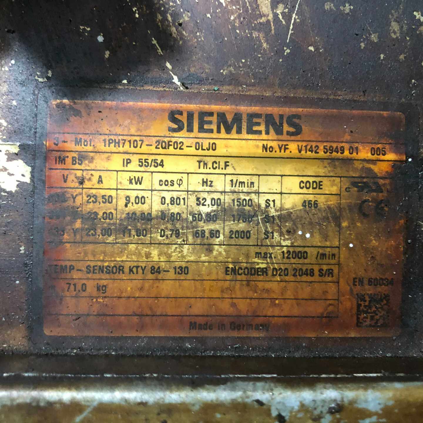 询价1PH7107-2QF02-0LJ0西门子主轴电机7107