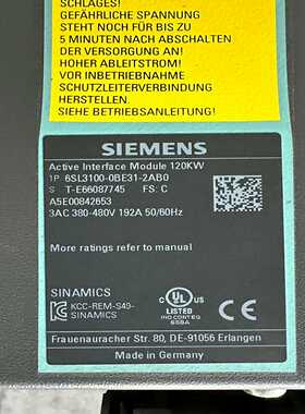 西门子电抗6SL3100-0BE31-2AB012--议价商品
