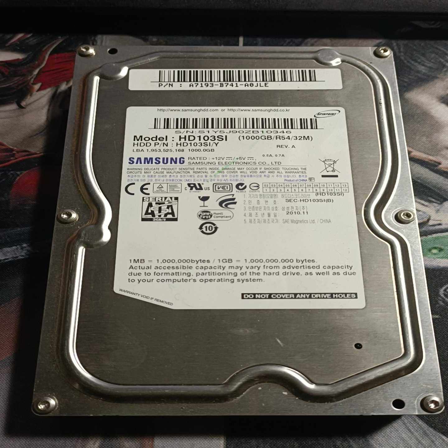 （议价）三星1tsata3.5寸硬盘测好发货墨迹