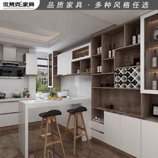 橡木酒柜家庭餐厅酒柜客厅隔断酒柜餐边柜整体衣柜厂家 欧式