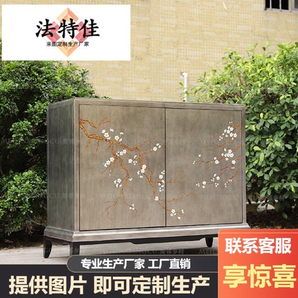 美式轻奢全实木现代玄关柜沙发靠墙走廊门厅装饰柜鞋柜餐边柜