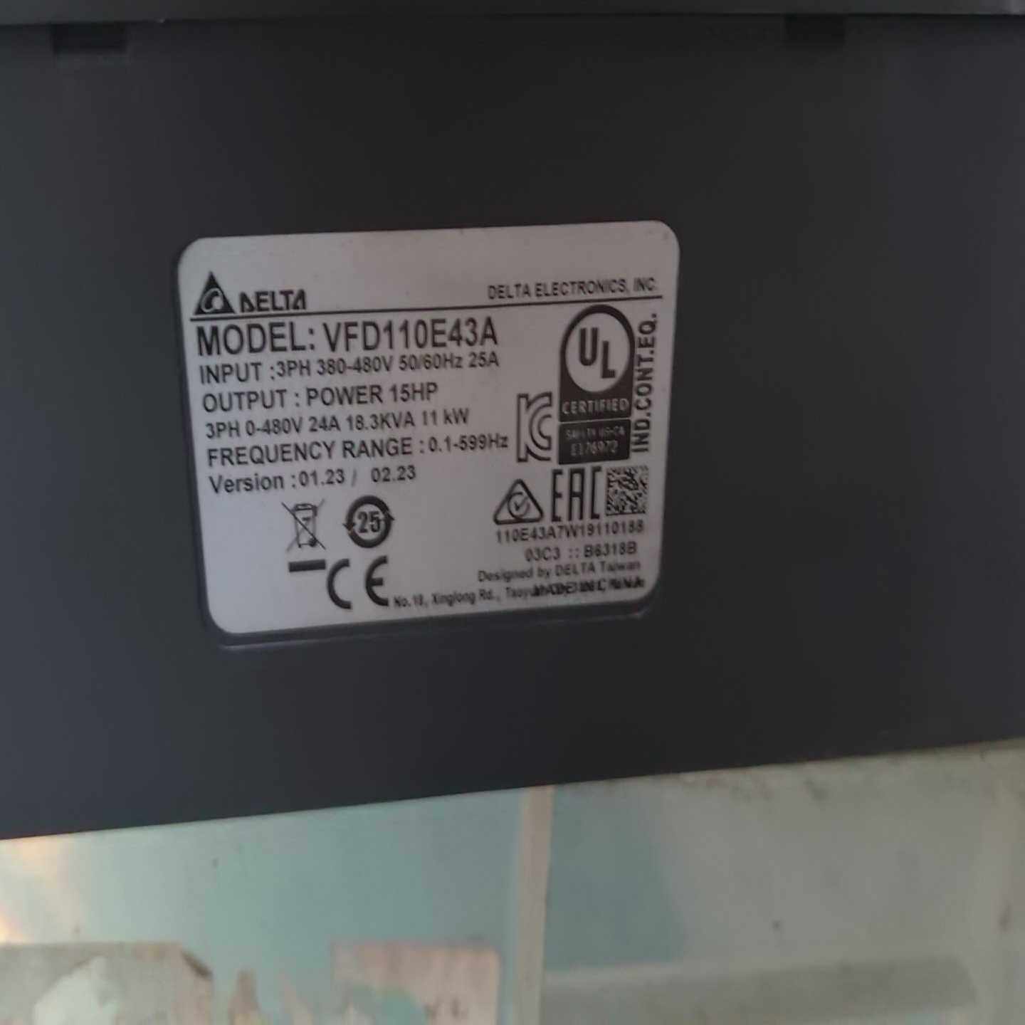 拆机台达VFD110E43A变频器 380V 11KW三相--议价商品