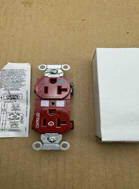 美国HUBBELL荷宝8300C1RED红色面绿点带电源--议价商品