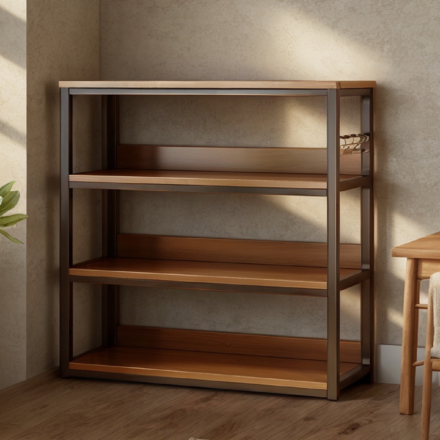 my书架落地桌面墙角置物架多层收纳架卧室靠墙飘窗展示柜办公室架