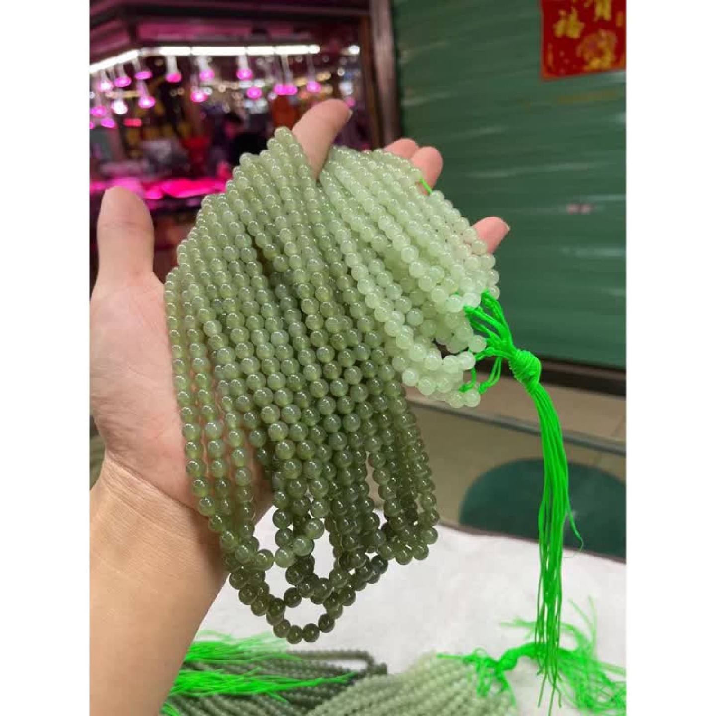 批发和田玉青海料6m圆珠108颗佛珠项链多圈手链珠子DIY配饰配件
