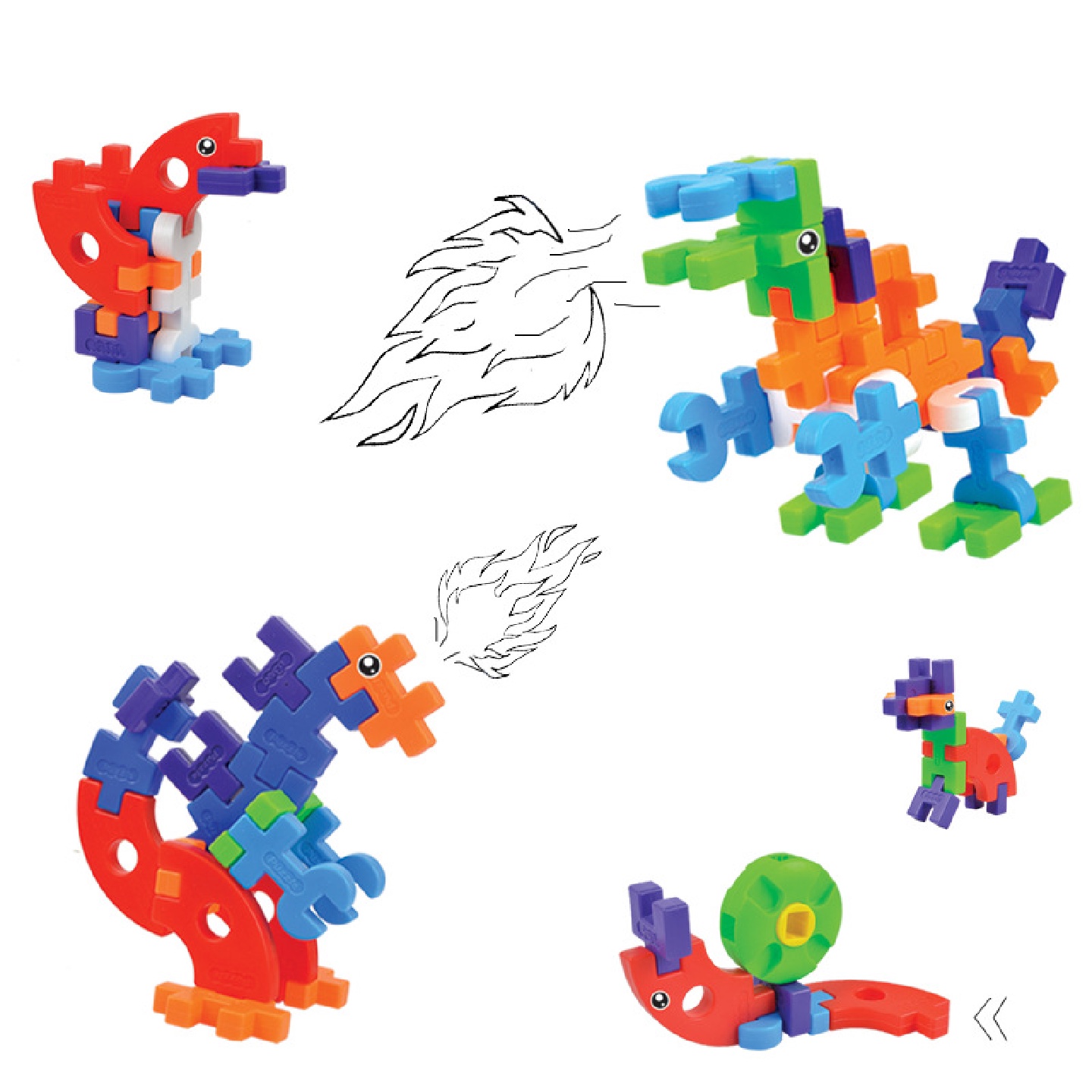 80后怀旧玩具积木大颗粒创意拼插积木双面立体100个怀旧积木玩具