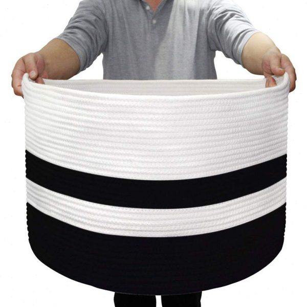 装饰编织棉绳篮洗衣篮婴儿和储物篮儿童洗衣篮毛巾篮超大收纳筐子,收纳整理,脏衣篮,淘宝优惠券,粉丝福利购,淘宝优惠卷