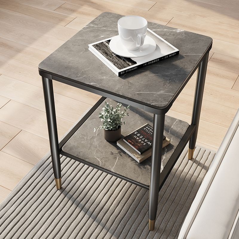 沙发边几轻奢客厅家用p阳台小方桌子双层小户型意式卧室床头置物