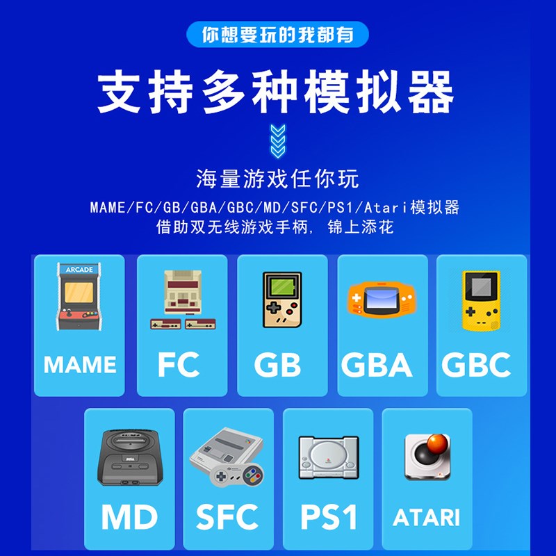 2024新款连电视游戏机双人手柄FC游戏盒家用街机拳皇模拟器无线