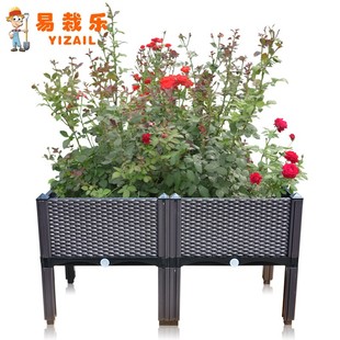 家庭阳台种菜盆大号塑料花盆一米菜园 易栽乐2.5S咖啡色种植箱欧式