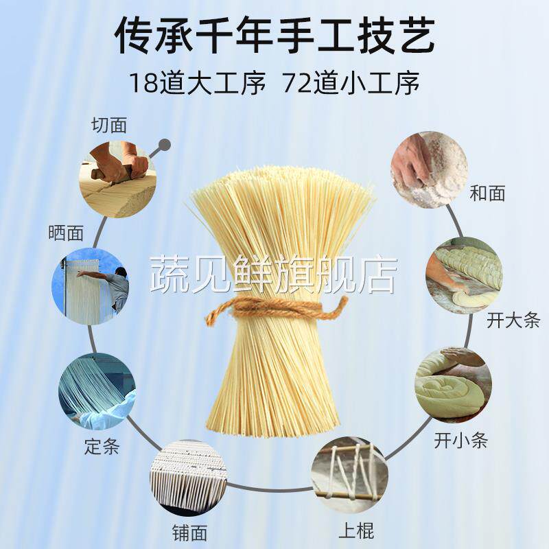 【不坨面】中江空心挂面四川特细面手工龙须面干面条500g*2