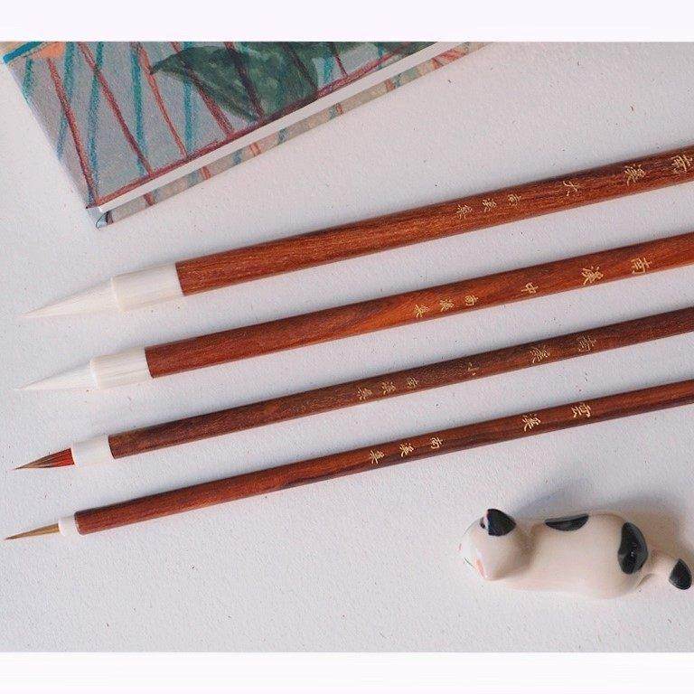 「南溪」毛笔套装 水彩插画笔 晕染 勾线笔 古风适用 吸水 原木色,文具电教/文化用品/商务用品,水彩笔,淘宝优惠券,粉丝福利购,淘宝优惠卷