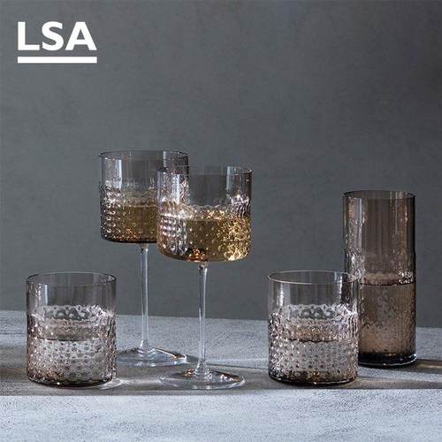 6折 英国LSA无铅玻璃红酒杯高脚杯礼盒套组琥珀棕啤酒杯威士忌杯