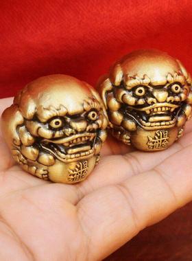 纯黄铜招财貔貅手玩球保健球文玩手把件养生解压健身球中老年礼物