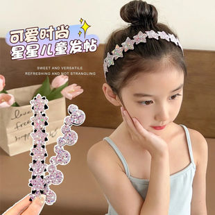 2025儿童新款 刘海碎发神器女童魔术贴发带粘头发箍可爱发饰女 夏季