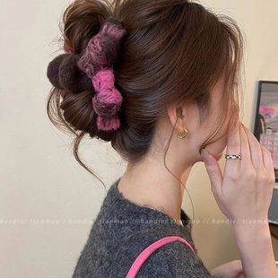 复古蝴蝶结后脑勺发夹鲨鱼夹发量大头发抓夹女2025新款 高级感发饰