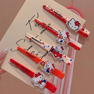 甜美卡通KT猫鸭嘴夹可爱少女洗脸蓬松一字夹呆萌ins日韩百搭发夹