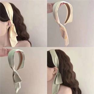 哑光色法式 高级感飘带发箍2025复古丝带宽边压发头箍超仙气质头饰