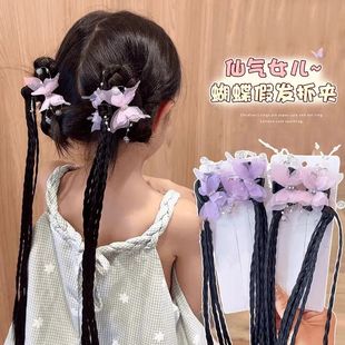 儿童2025新款 假发辫子发饰女童后脑勺扎发马尾发卡女孩可爱头饰