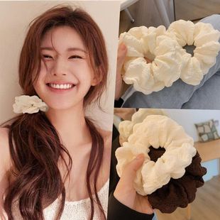 奶油泡芙 简约气质头绳女高级感扎马尾大肠发圈复古发绳发饰 法式