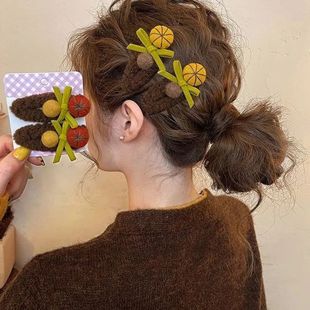 万事不南韩系超可爱毛线南瓜发绳气质ins洋气减龄百搭发饰弹力女