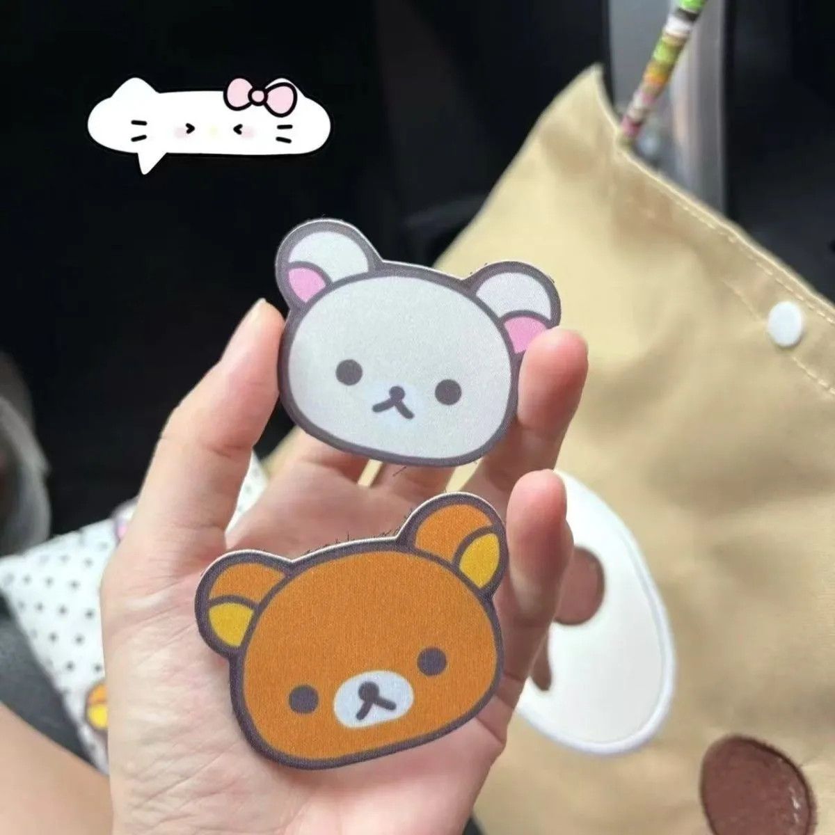 新款2025可爱轻松熊碎发贴魔术贴高颜值ins风小众日系少女心发饰