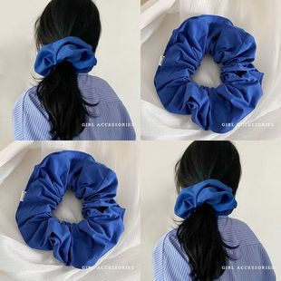 难哄章若楠同款 发绳 森系蓝色大肠发圈女高级感扎头发头绳2025新款
