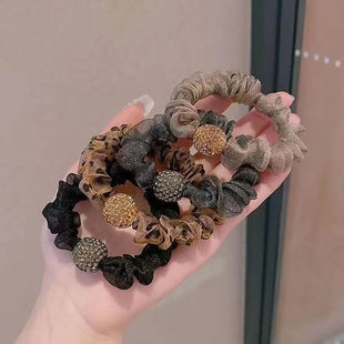 网红ins水钻时尚 发绳高弹橡皮筋成人欧根纱头绳扎头发丸子头发饰