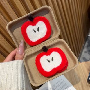 可爱卡通苹果无痕魔术贴甜美少女心侧边碎发刘海贴圣诞节卡通发饰