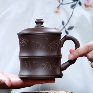 宜兴紫砂杯带盖纯全手工大容量茶杯男士保温杯子个人主人杯女士款
