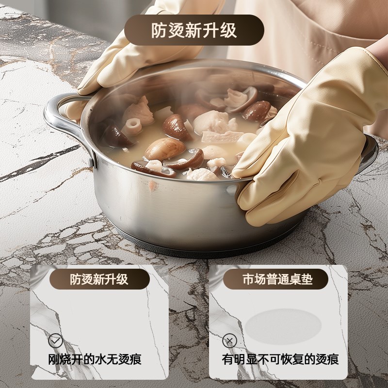 2024新款免洗防油桌布防水茶几桌面保护垫高级感PVC长方形餐桌垫