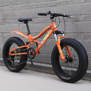 双减震超粗宽山地车自行车雪地车大轮胎沙滩越野变速碟刹男生学生