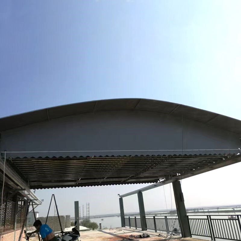 电动推拉篷 防雨遮阳大型移动篷可折叠收缩易安装帐篷