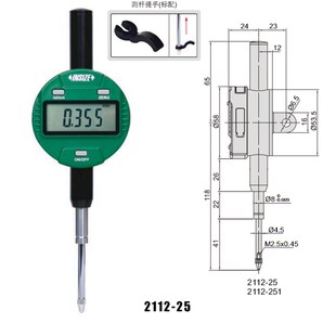 英仕insize数显百分千分表 指示表 2112-10 0-10-25-50mm英示量具