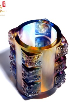 琉璃笔筒摆件办公室招财收纳盒桌面个性公司会议礼品送老师纪念品