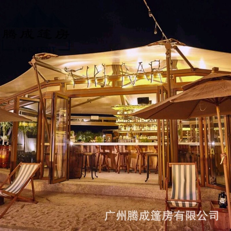 民丹岛安梦沙漠帐篷酒店张拉膜结构接待大厅酒吧餐厅天幕遮阳雨篷