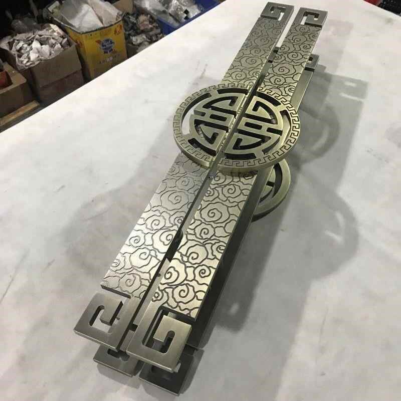 中式仿古祥云欧式现代豪华仿古铜玻璃门大拉手包厢酒店门把手定制