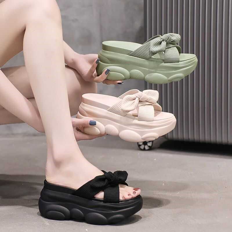 34码拖鞋女夏外穿时尚凉鞋夏季厚底百搭小个子坡跟增高凉拖鞋夏天