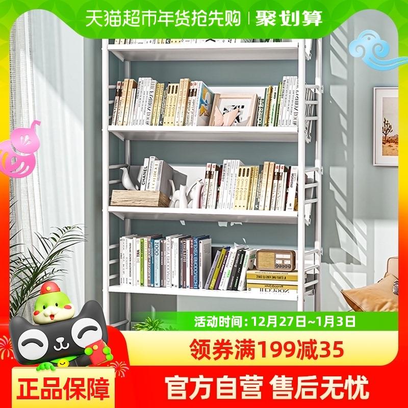 星优书架落地置物架移动带轮多层家用儿童收纳零食小推车铁艺书柜