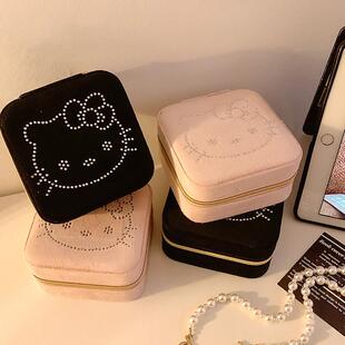可爱首饰盒便携手饰品耳钉戒指收纳盒小型精致项链盒子2024新款