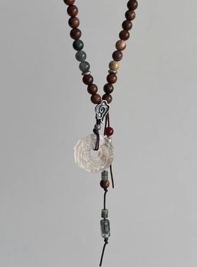 原创国风情侣项链小众平安中式项链高级优雅时尚精致复古串珠配饰